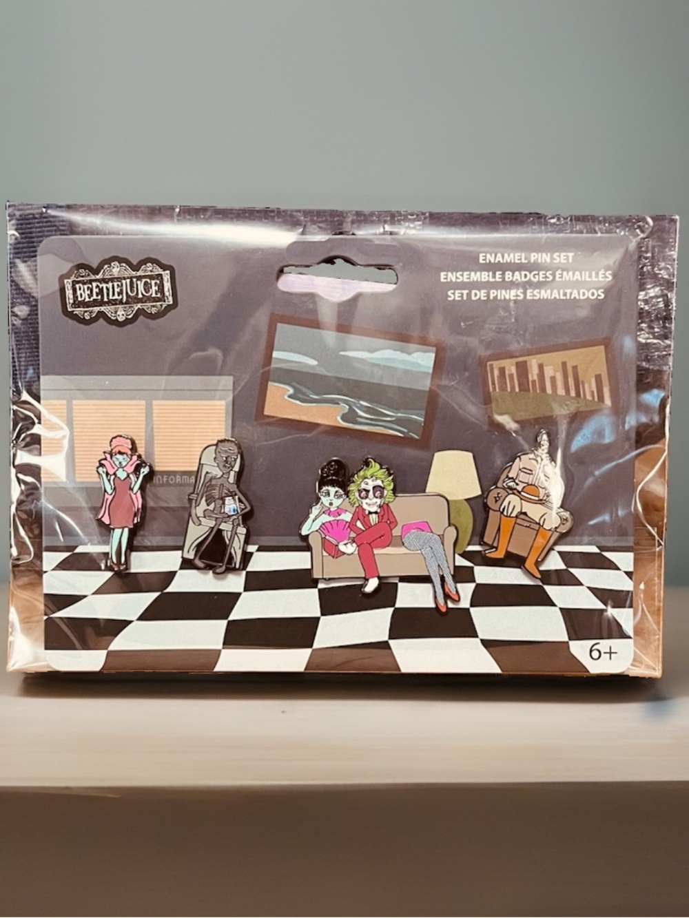 Beetlejuice Waiting Room 4 Piece Loungefly Collector Pin Set